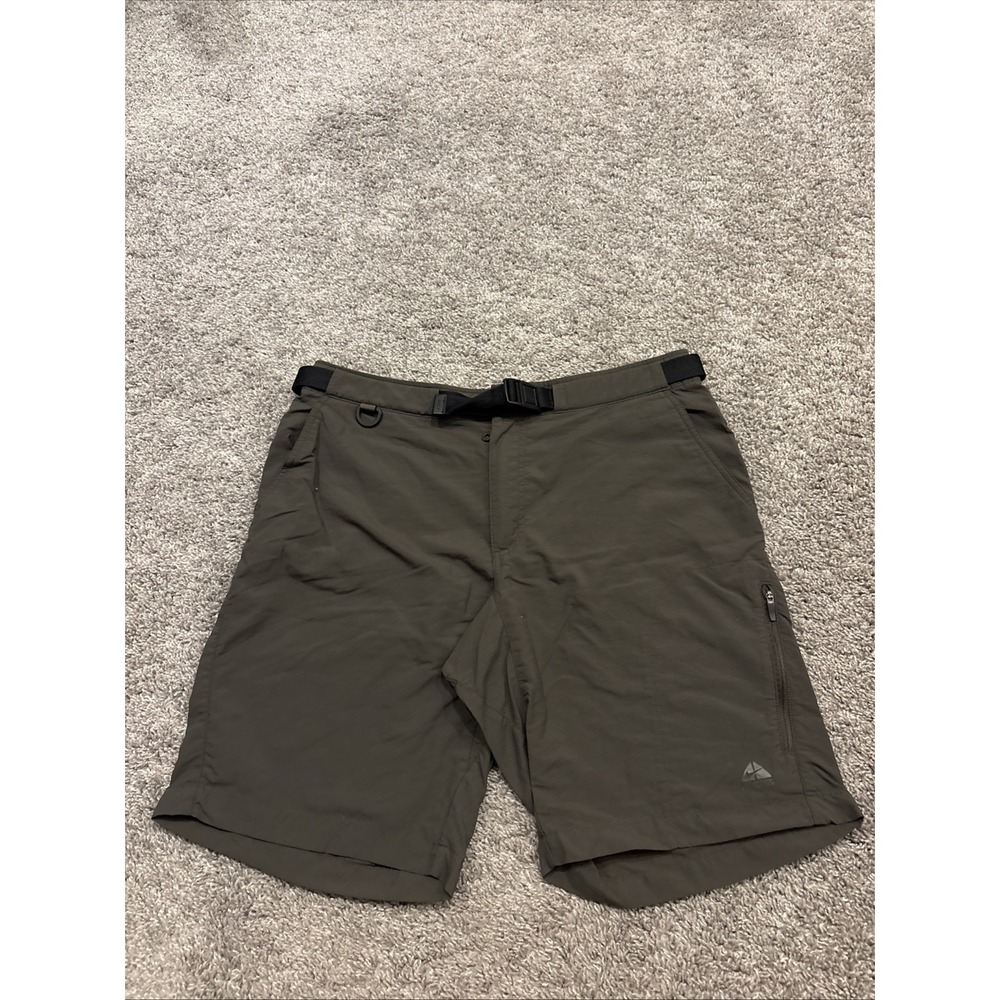 Nike ACG Cargo Belted Breathable Pockets Hiking Shorts Green Mens Size L 34x10